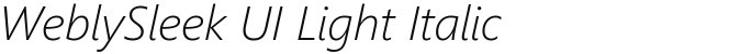 WeblySleek UI Light Italic