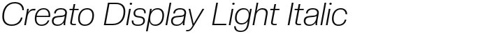 Creato Display Light Italic