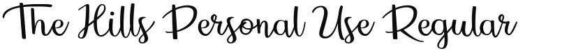 The Hills Personal Use font download