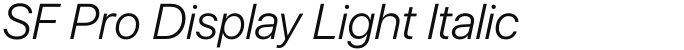 SF Pro Display Light Italic