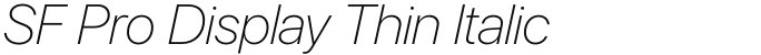 SF Pro Display Thin Italic