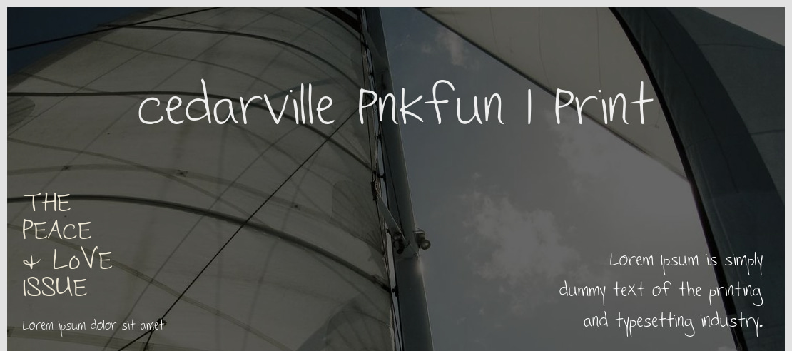 Cedarville Pnkfun 1 Print Font