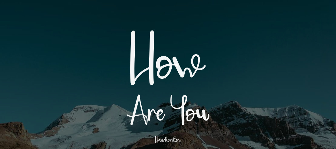 How Are You Font