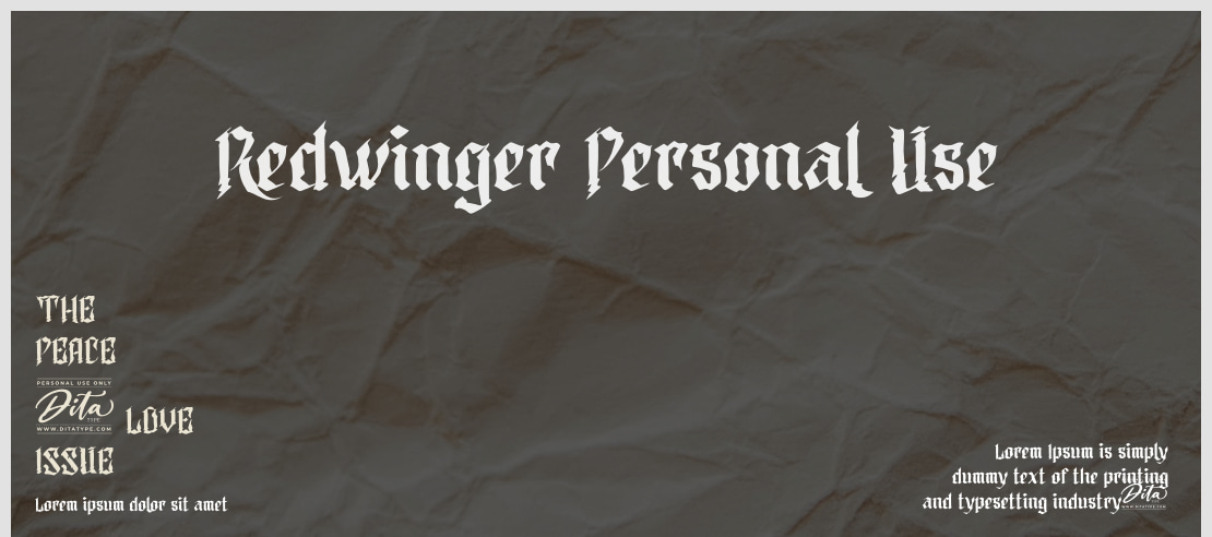 Redwinger Personal Use Font