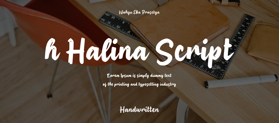 h Halina Script Font
