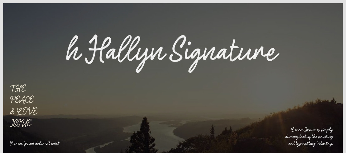 h Hallyn Signature Font