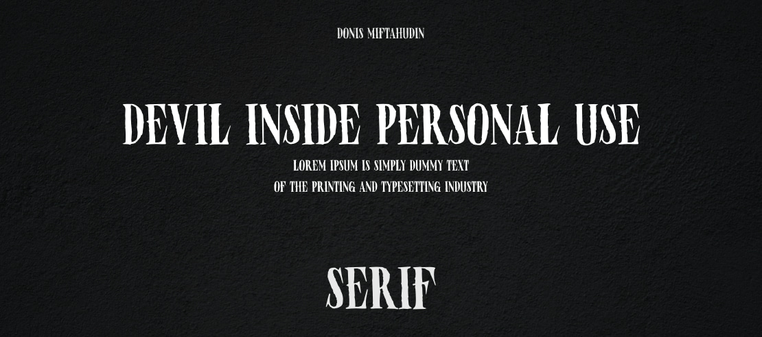 Devil Inside Personal Use Font