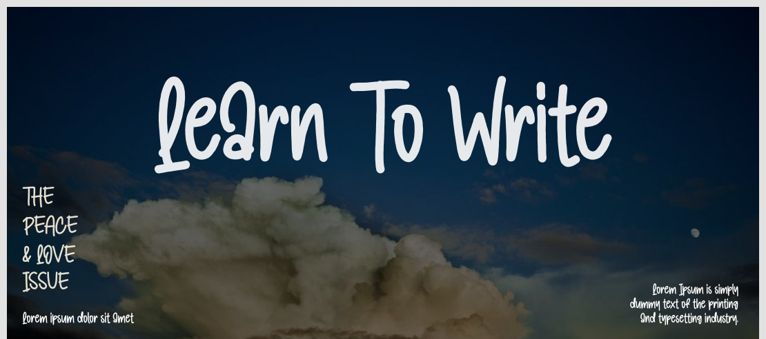 Learn To Write Font