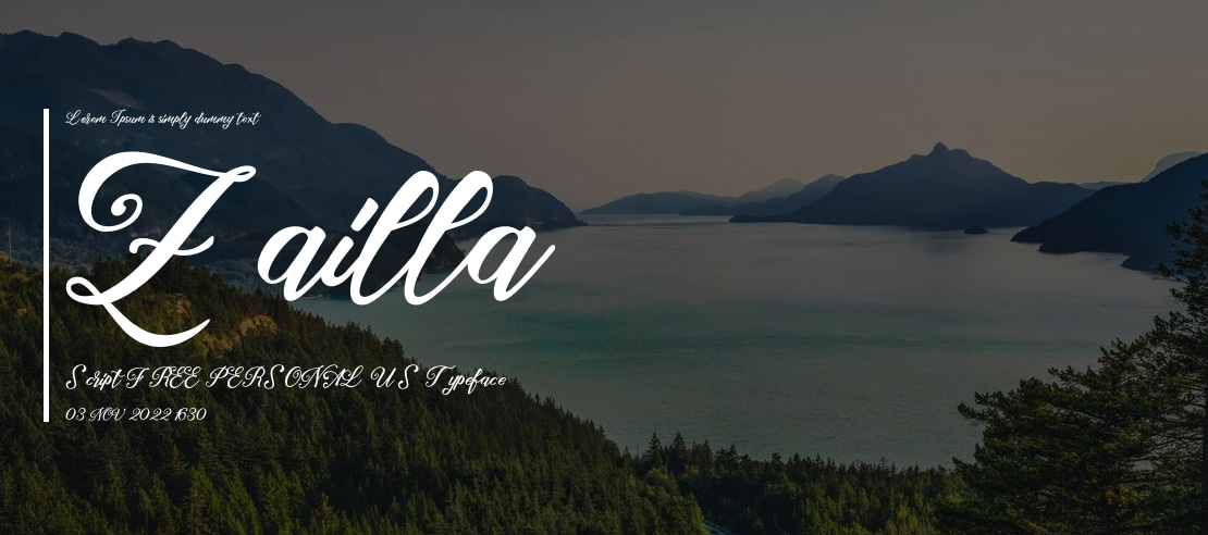 Zailla Script FREE PERSONAL US Font