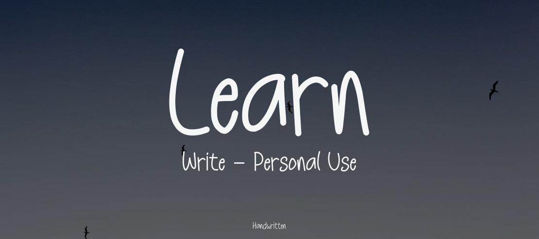 Learn Write - Personal Use Font