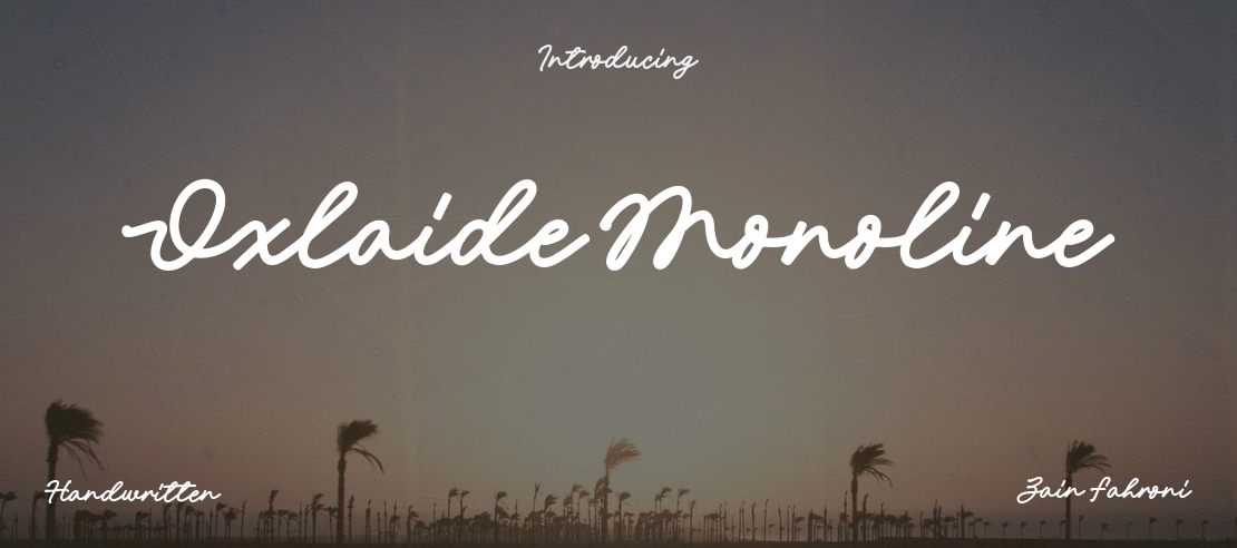 Oxlaide Monoline Font