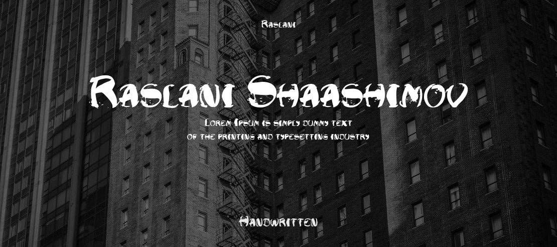 Raslani Shaashimov Font