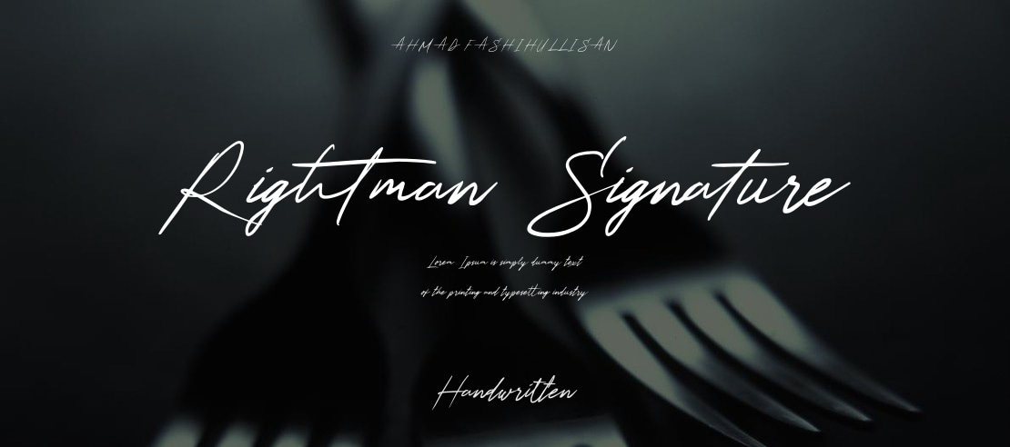 Rightman Signature Font