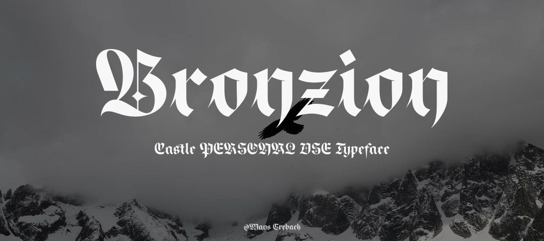 Bronzion Castle PERSONAL USE Font