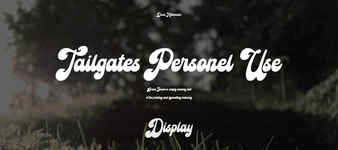 Tailgates Personel Use Font