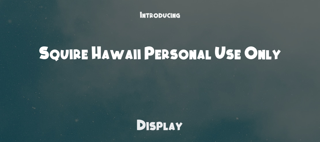 Squire Hawaii Personal Use Only Font