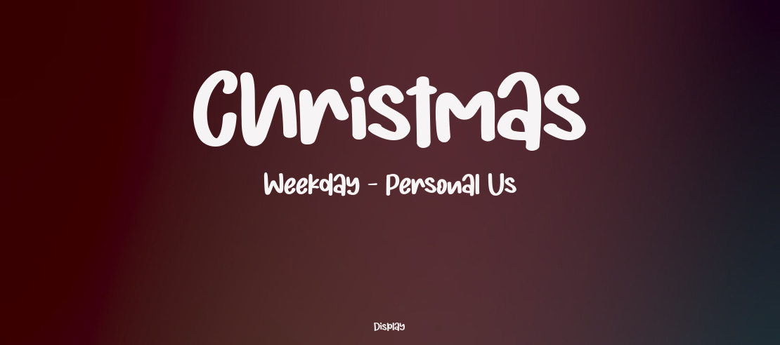 Christmas Weekday - Personal Us Font