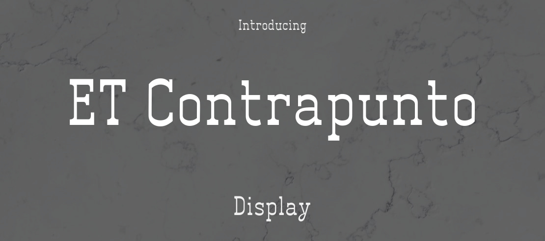 ET_Contrapunto Font Family