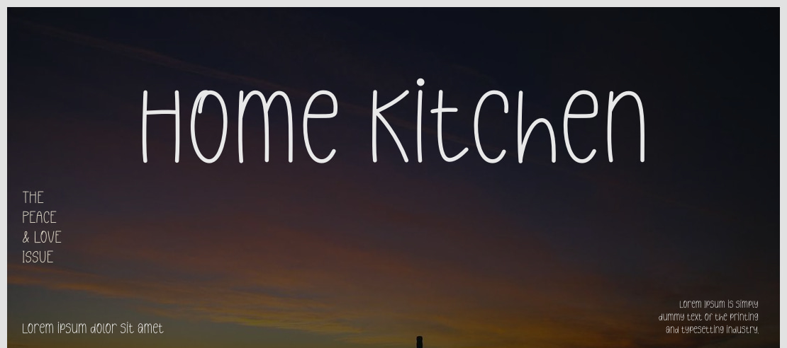 Home Kitchen Font