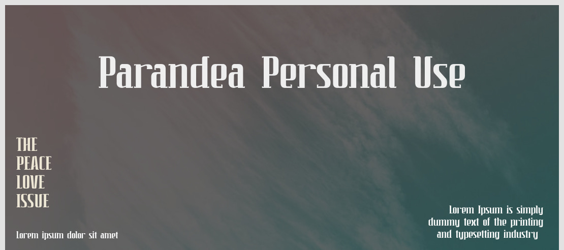 Parandea Personal Use Font