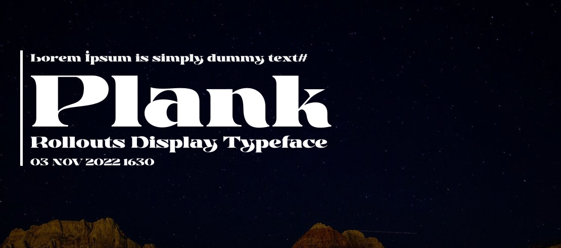 Plank Rollouts Display Font