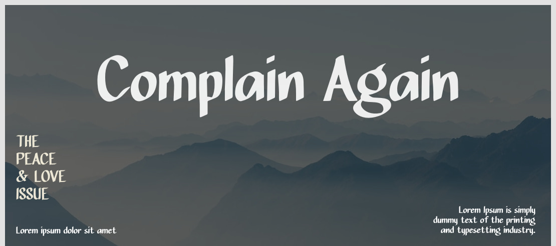 Complain Again Font