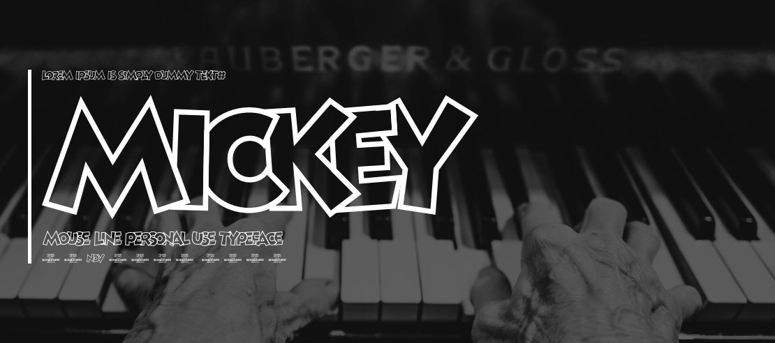 Mickey Mouse Line PERSONAL USE Font