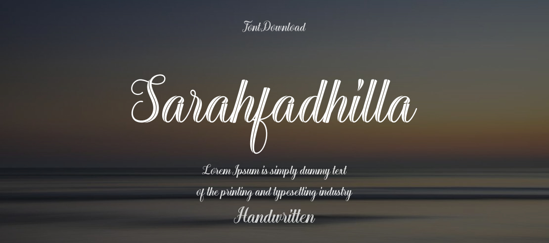 Sarahfadhilla Font