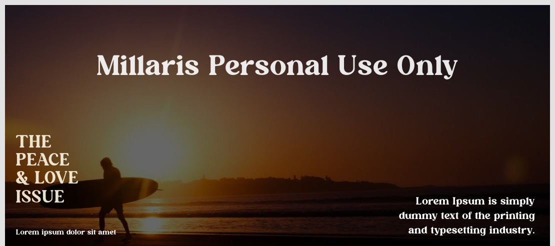 Millaris Personal Use Only Font