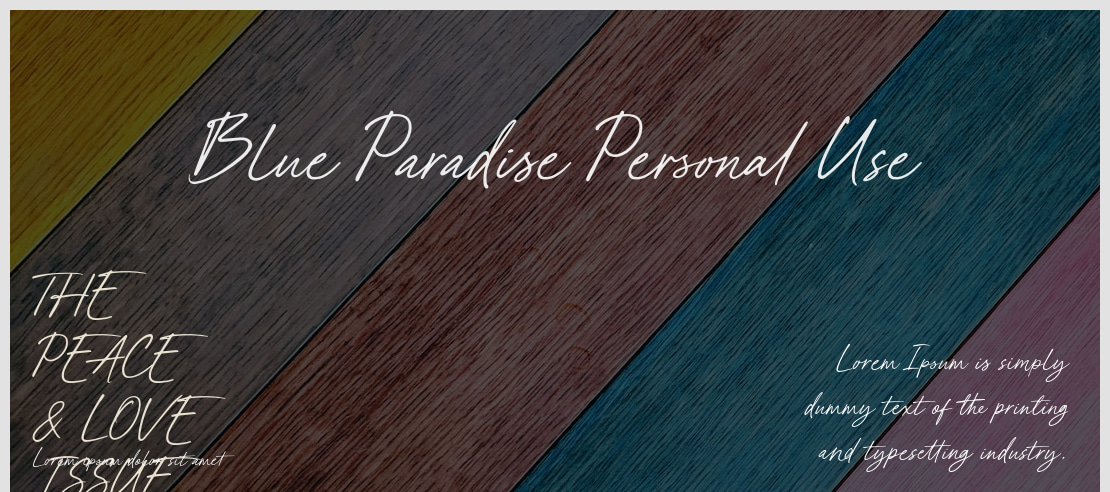 Blue Paradise Personal Use Font