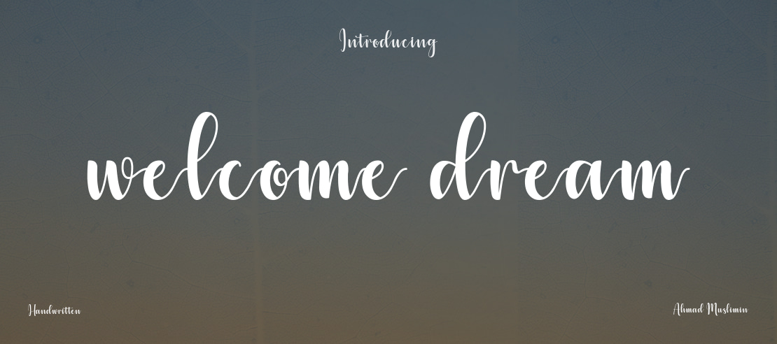 welcome dream Font