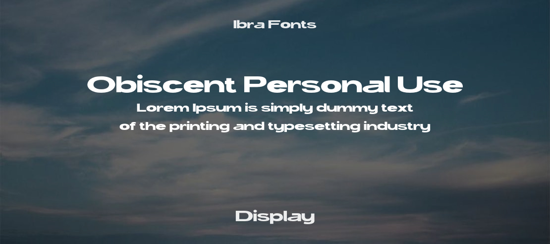 Obiscent Personal Use Font