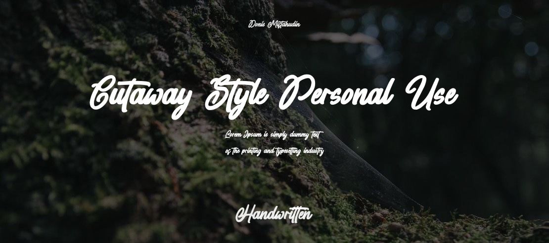 Cutaway Style Personal Use Font