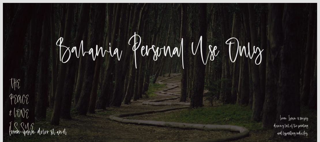 Bahamia Personal Use Only Font