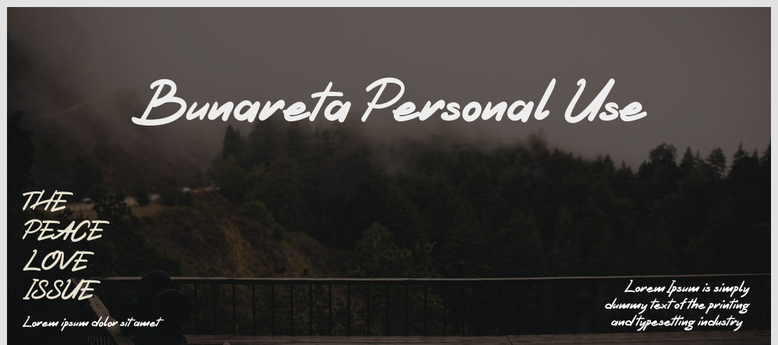 Bunareta Personal Use Font