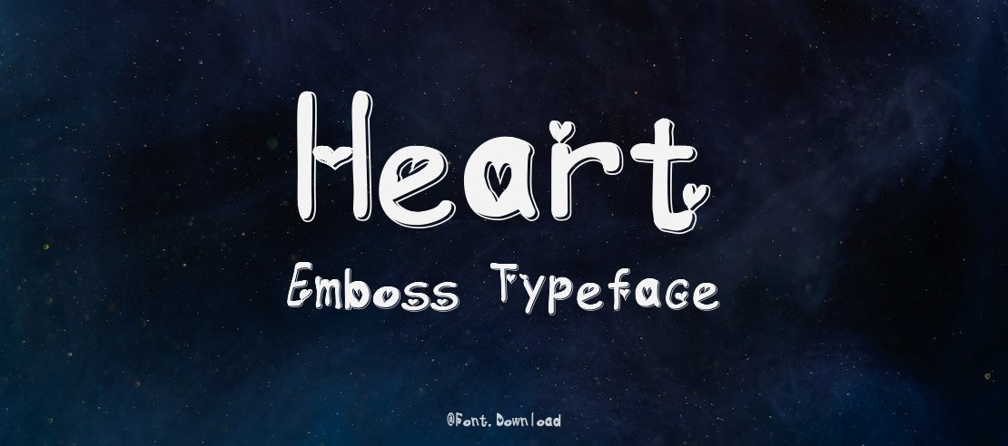 Heart Emboss Font Family
