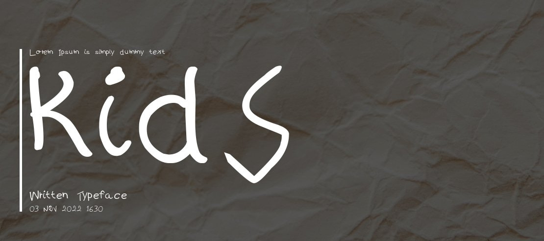 kidS Written Font