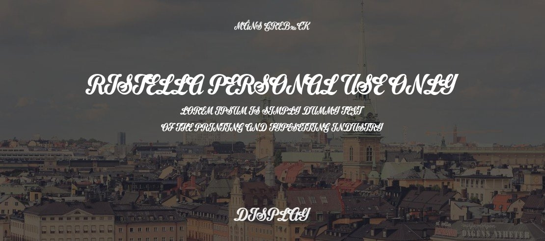 Ristella PERSONAL USE ONLY Font