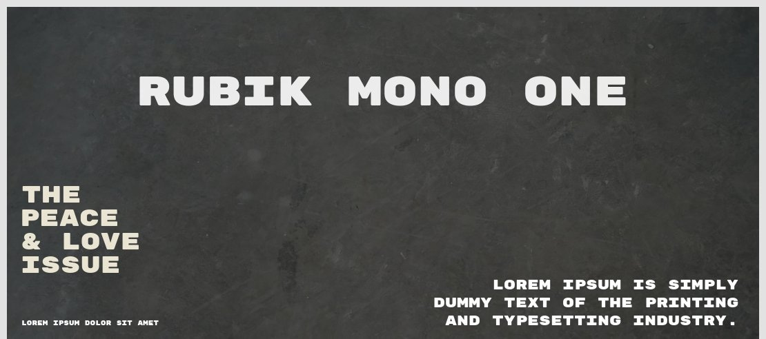 Rubik Mono One Font