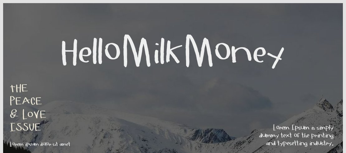 HelloMilkMoney Font