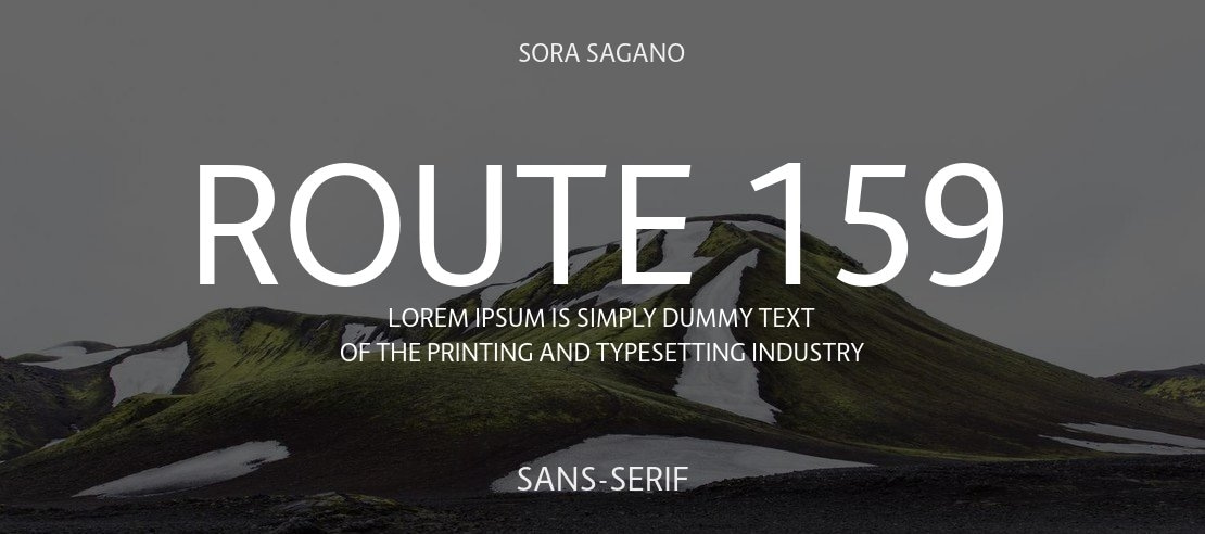 Route 159 Font Family