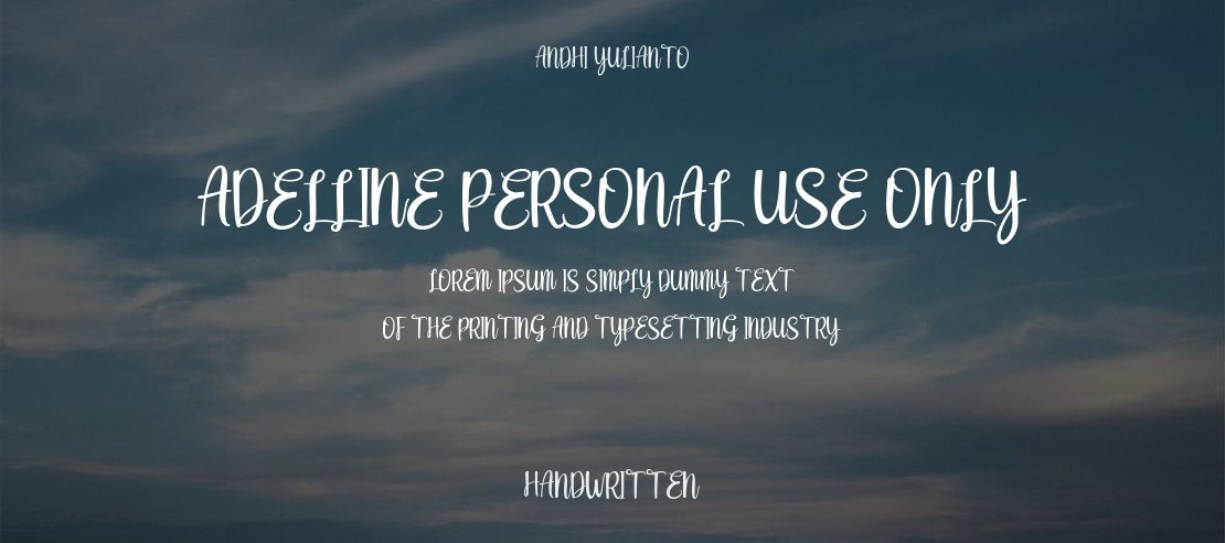 adelline personal use only Font
