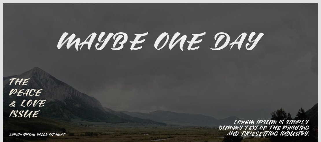 Maybe one Day Font