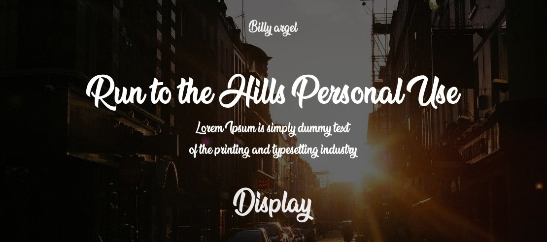 Run to the Hills Personal Use Font