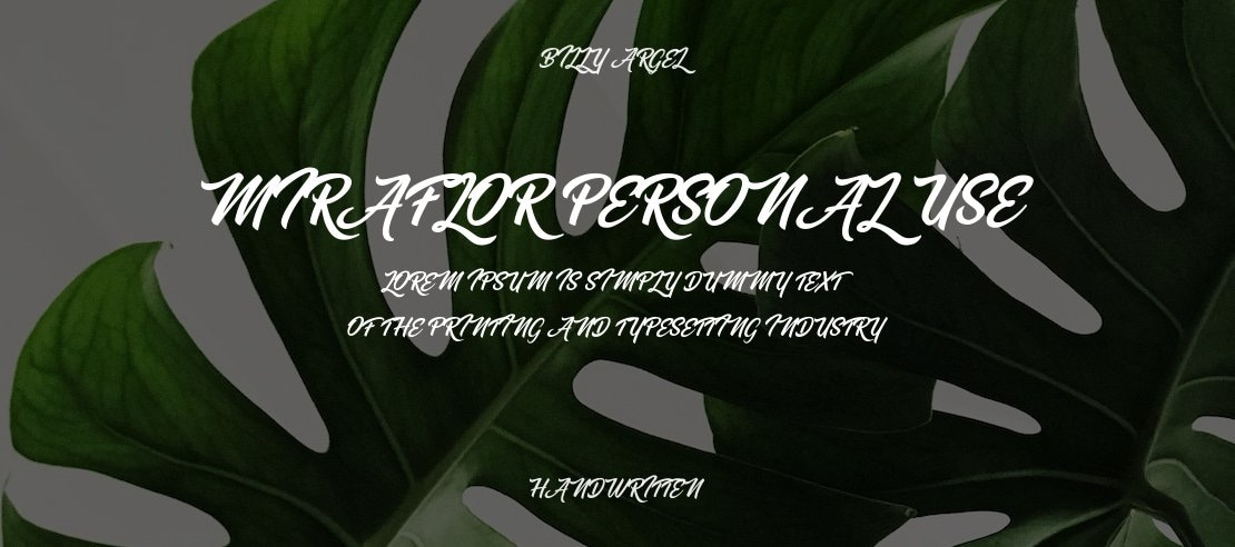 Miraflor Personal Use Font