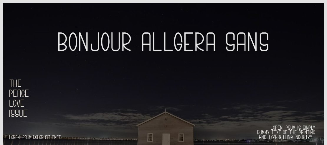 Bonjour Allgera Sans Font