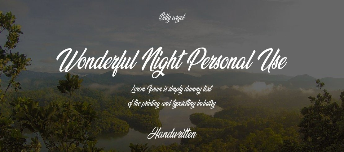 Wonderful Night Personal Use Font