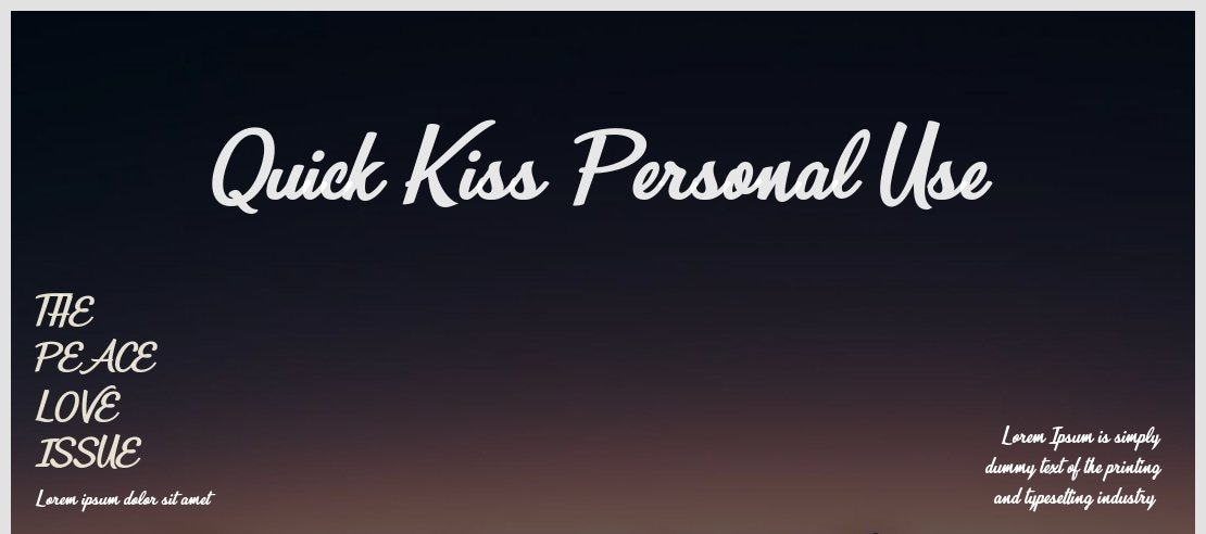 Quick Kiss Personal Use Font