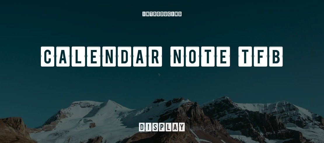 calendar note tfb Font