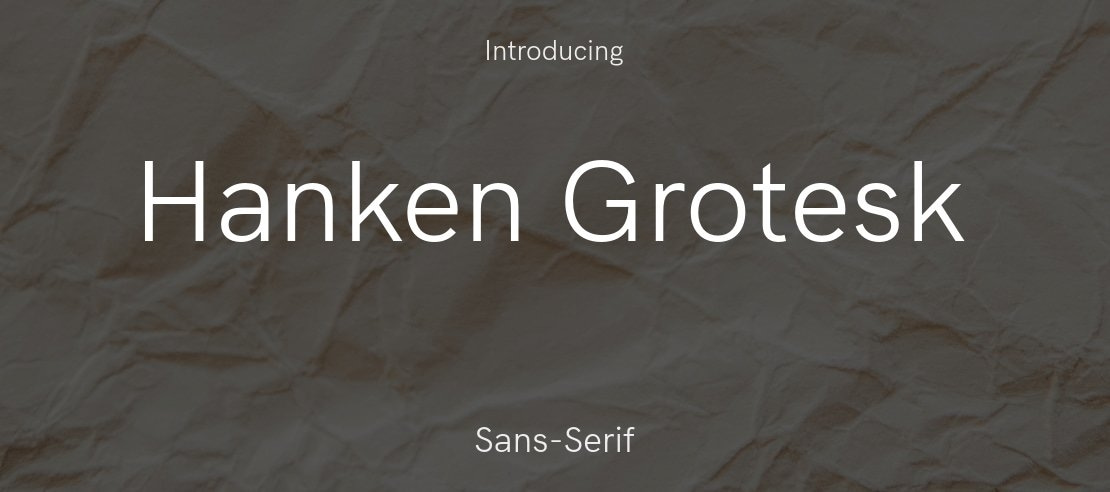 Hanken Grotesk Font Family